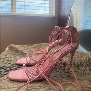 Chic Pink Strappy Heels